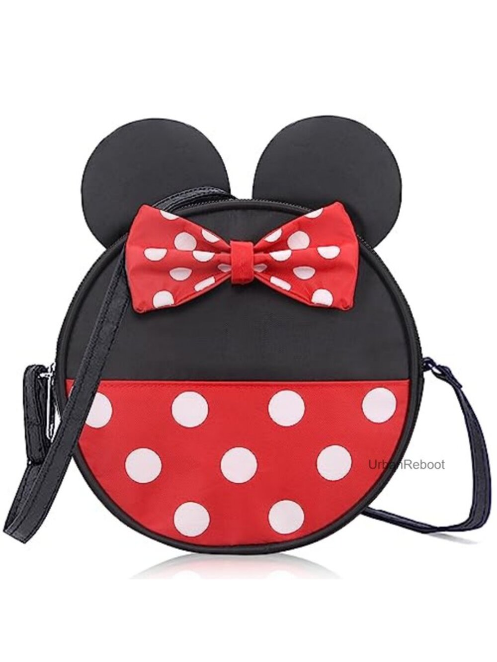 Girls Canvas Crossbody Purse Mouse Ears Adjustable Strap Mini Bag